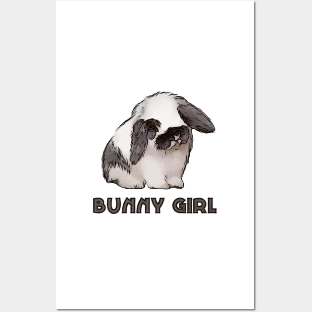 Cute Rabbit Bunny Girl Design Wall Art by NikkiBear67